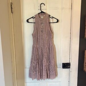 Free People Mauve Lace Midi Dress